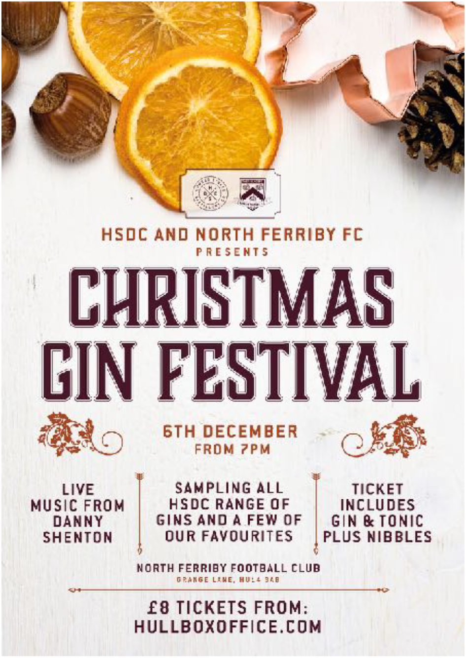 Don't miss our first Christmas Gin Festival, this Friday 6th December at the Clubhouse from 7pm